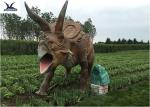 Life Size Farm Animal Models , Full Size Triceratops Dinosaur Lawn Sculpture