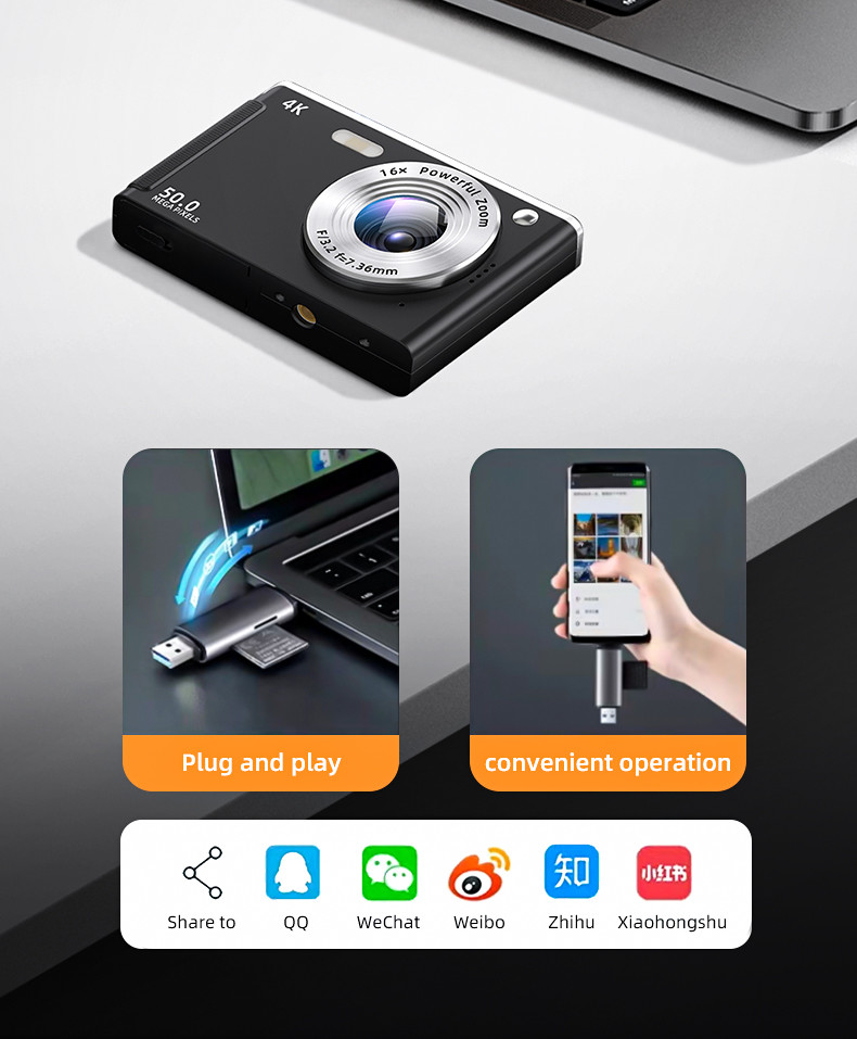 4K Photography Waterproof Digital Video Camera 32GB SD Card