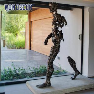 Quality Indoor Metal Art Decoration Abstract Walking Bronze Sculpture of People wholesale