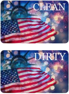 Quality Custom Kitchen Clean And Dirty Magnets Double Sided Dishwasher Magnet 4*2.5inch USA Flags wholesale