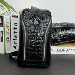 Quality Authentic Crocodile Skin Men's Casual Chest Bag Small Travel Purse Genuine Exotic Alligator Leather Male Crossbody Bag wholesale