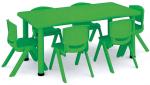 kids furniture green color table and chairs plastic school desk