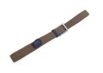 Brown Mens Leather Trimming Braided Stretch Belts Zinc Alloy Buckle