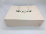 Personality Logo Fashion Shopping Bag / Kraft Paper Bags With Flat Cotton Handle