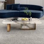 Square Marble Coffee End Tables Combination For Living Room