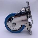 3 Inch Blue TPR Tread Stainless York Swivel Brake Caster