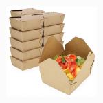 Microwavable Bento Paper Box , Waterproof Kraft Takeaway Containers