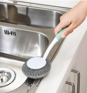 Quality Well Winding Galvanized Stainless Steel Scrub With Plastic Handle JINKAI-GS010 wholesale