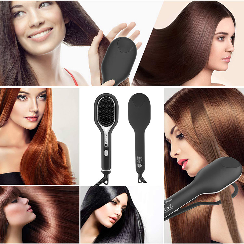 Electric Hot Hair Tool Straightener Brush With Clamp OEM ODM Service