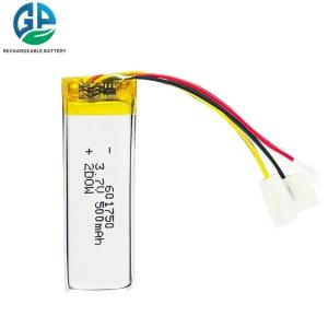 China Kc 500mah 3.7v 601750 Custom Lithium Polymer Battery For Speakers Toys on sale