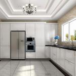 Slate Premade White Color Kitchen Wall Cupboards Cabinets L Shaped