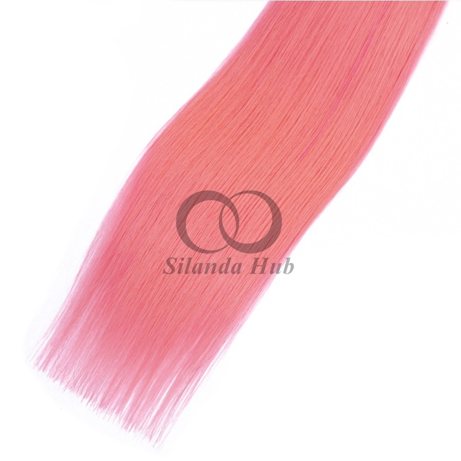 #T1B/Pink Straight Remy Human Hair Bundles Sew In Weave Bundles Brazilian Bundle Deals
