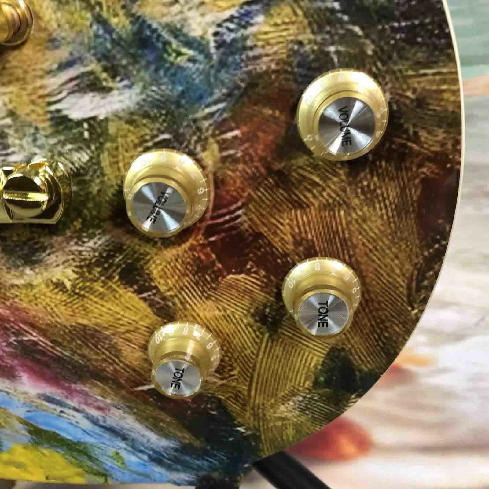 Custom GB LP Style Handpaint Electric Guitar with 2H pickup Gold Hardware Mahogany Body