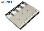 1x4 Multiple Ports QSFP28 Connector Cage With Heat Sink Light Pipe EMI Tabs
