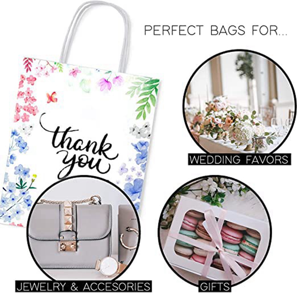 Candle Custom Wedding Thank You Kraft Paper Gift Bags With Twist Handle Customized Logo