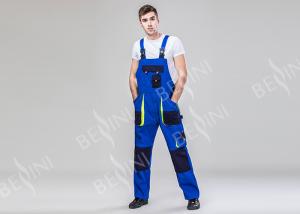 Quality Poly Cotton Blended Industrial Work Clothes Royal Blue Contrast Colors wholesale