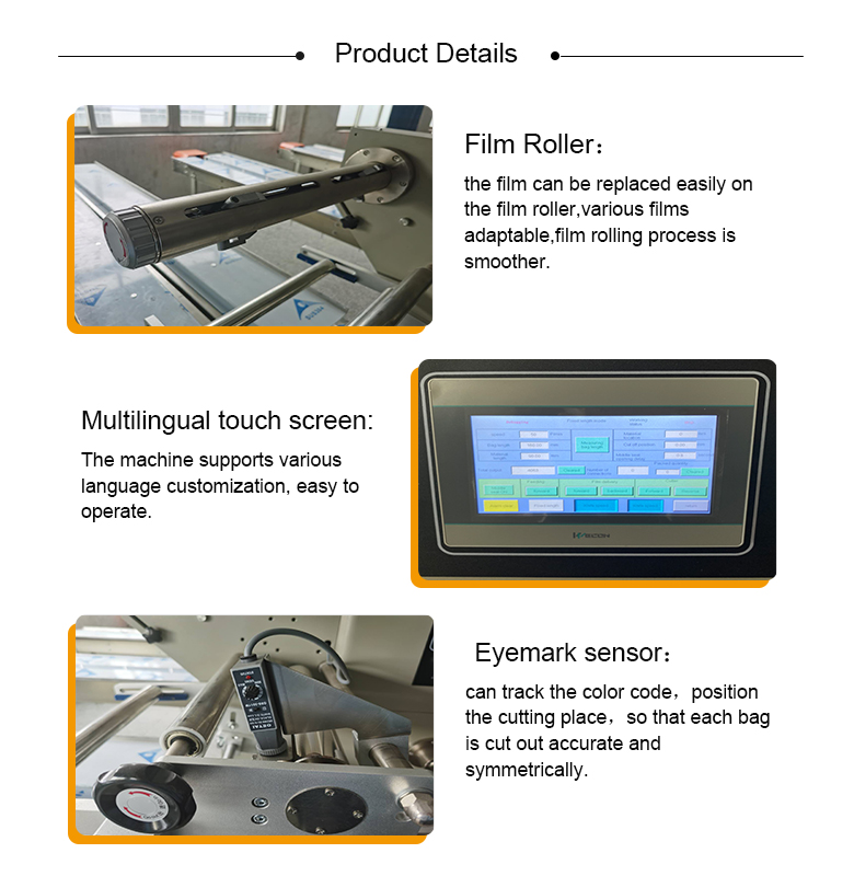ISO9001 Flow Wrapper Packaging Machine 150bags/min Multi Function Packing