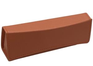Quality Brown Leather Wrapped Custom Glasses Cases Magnetic Closure wholesale