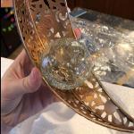 Crackle Glass Globe Antique Brass Outdoor Solar Moon Lights
