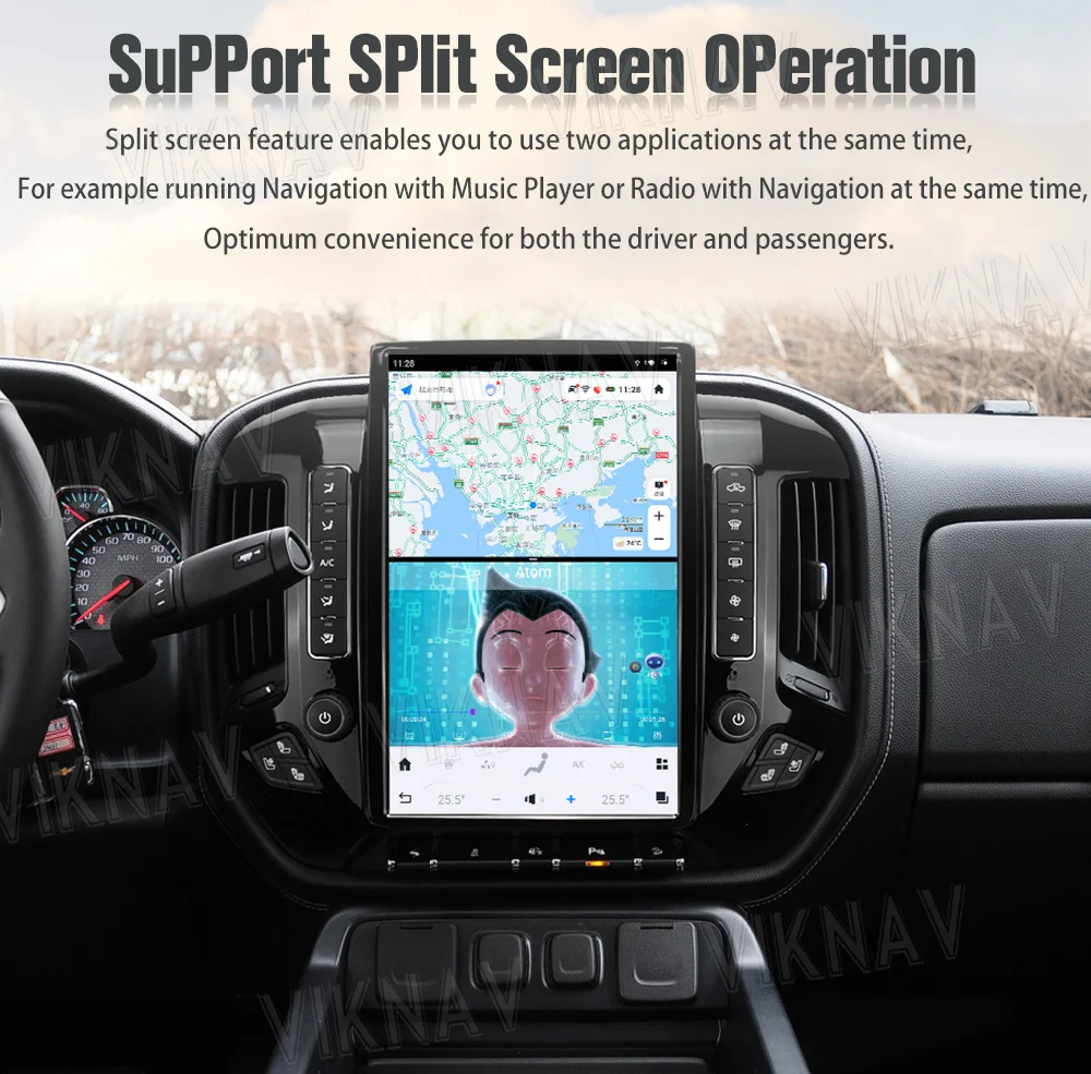 14.4 Inch Android Car Head Unit For 2013-2020 Chevroler Silverado Gmc Sierra Multimeida Player GPS Navigation Carplay