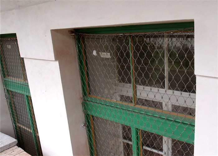 Ferrule AISI 304 Stainless Steel Rope Mesh Balustrade Railing Fencing By Hand Woven