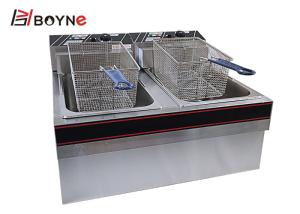 Quality Hotel Commercial Kitchen Cooking Equipment Snack Food Double Tank Desk Top Fryer 22L wholesale