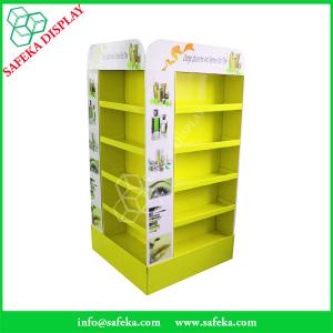 Quality 4 ways Portable shelves corrugated merchandise display shelf cardboard display tray rack carton retail make up display wholesale