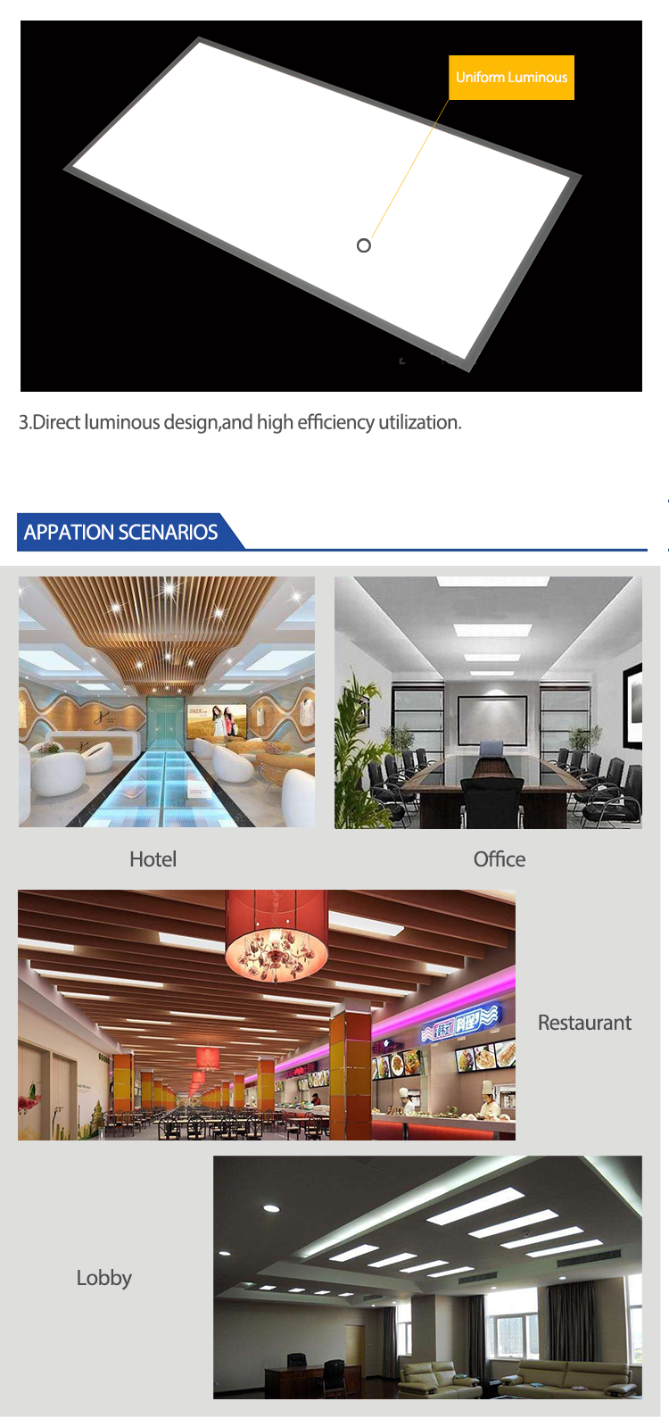 Office LED Panel Light 90W 1200x600mm With Color Temperature CCT 3000K-6500K