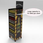 Multi layer wire meash super market liquor wine metal display stand liquor store