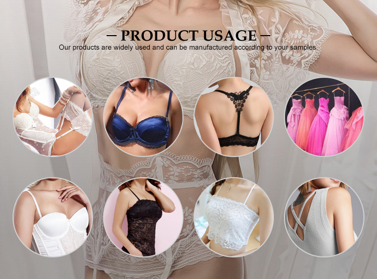 Wholesale high quality stain shiny bra elastic strap bias tape webbing elastic band for bra