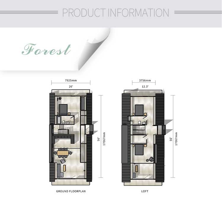 Prefab Hotel Unit Light Steel Space A Frame Tiny Homes Portable Kit Homes