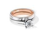 Two Tone Color 9K Gold Ring 7.5MM with 1.5ct Moissanite Diamond