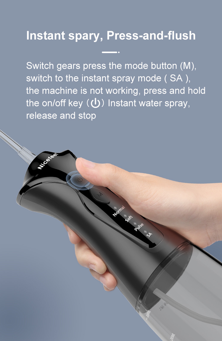 Portable Oral Hygiene Nicefeel Cordless Water Flosser Type C Charging