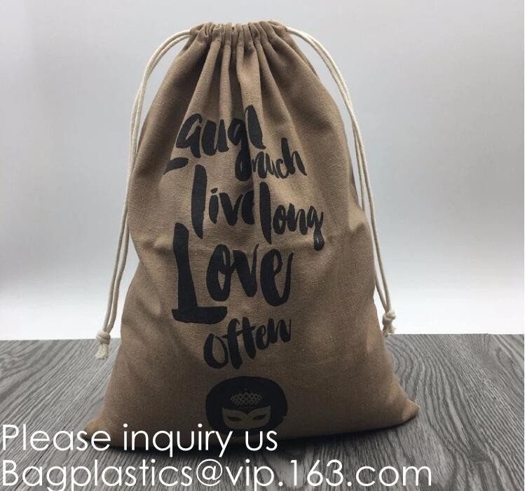 Natural Beige Thick Canvas Drawstring Pouches Produce Bags Muslin Bags Gift Bags Sacks Sachet Bags for Jewelry Candy Fav