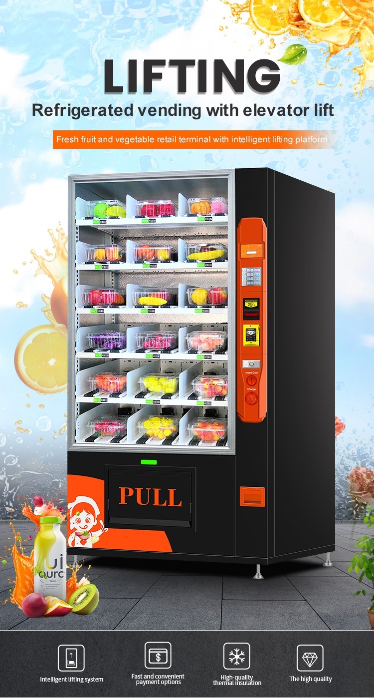 24 Hours Bread Dessert Cupcake Self Service Vending Kiosk With Refrigerated And Elevator