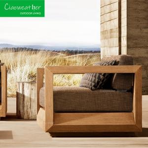 Quality OutdoorFoam Cushion and Water-Resistant Fabric Luxury Teak Sofa Sets for Outdoor Living wholesale
