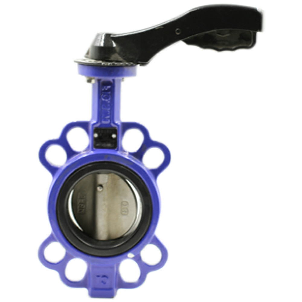 Metal Lever Cast Iron Body Wafer End Type Dn50 Butterfly Valve