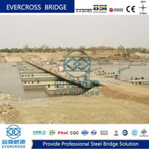 Quality Traffic Temporary Floating Pontoon Bridge Steel Beam Bridge For Heavy Equipments wholesale