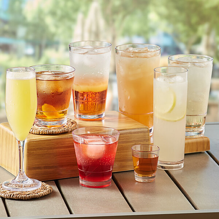 Reusable Wide Rim Plastic Whisky Tumbler Cups 390ml Food Safe
