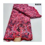 Pretty flocking velvet lace wedding african lace fabric bridal dress Dubai lady