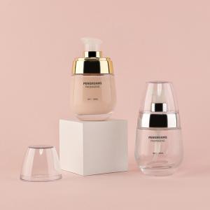 Quality 30ml Glass Foundation Bottle Skincare Packaging 1oz Glass Pump Bottle wholesale