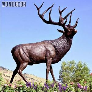 Quality WONDERS Animal Bronze Sculpture Life Size Bronze Deer Statue wholesale