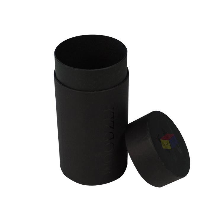Eco-friendly Customized Matte Black Round Gift Packaging Paper Tube for Essential Oil