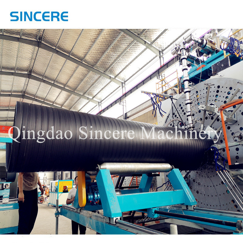 HDPE Plastic Hollow Wall Conduit Winding Pipe Extrusion Line Manufacturing Machine