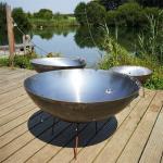 Modern Decorative Corten Steel Fire Pit Metal Fire Bowl With Stand