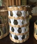 Best selling Seagrass bottle carrier Wicker detox bottle holder Seagrass glass