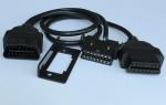 OBD2 OBDII Male to Hyundai and Kia OBD2 Female and OBD2 Female Y Cable with