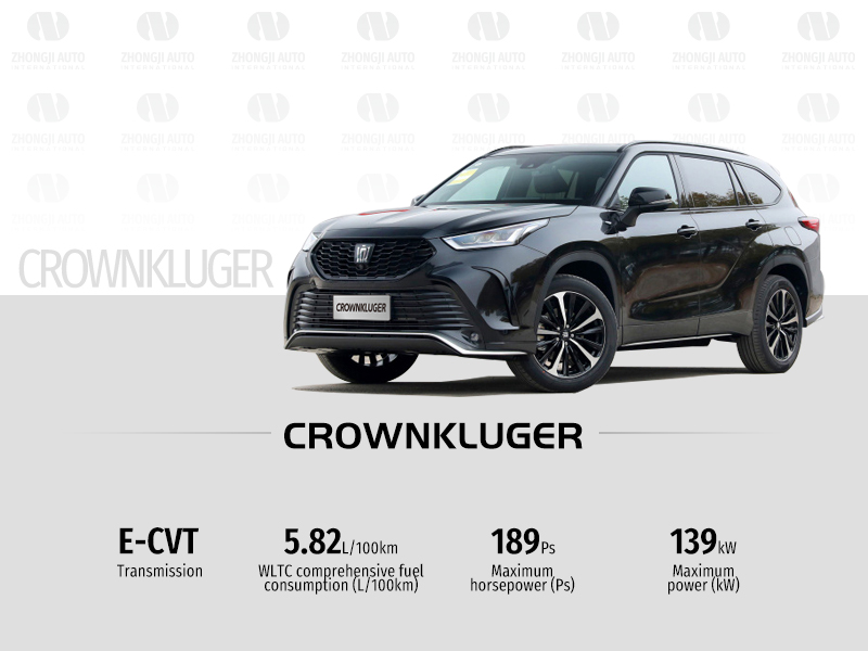 2023 Chinese T-o-y-o-t-a CROWN KLUGER 2.5L HEV 4WD Cars with LED Daytime Light and Automatic Air Conditioner
