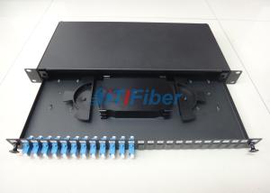 Quality Black Color 19’’ Fiber Optic Patch Panel with 12 SC Simplex Port wholesale