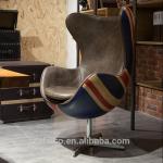 Brass Vintage Real Cowhide Aviator Leather Chair 118cm Height